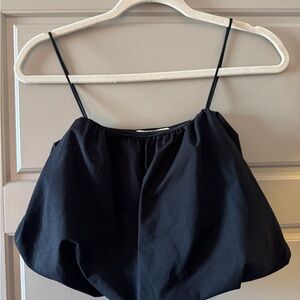 H&M Women's Black Crop Bubble Top